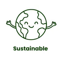Cute green smiling Earth icon representing sustainable, eco-conscious practices and ethically handcrafted artisan jewelry with 16 years of craftsmanship experience at All-Glows.