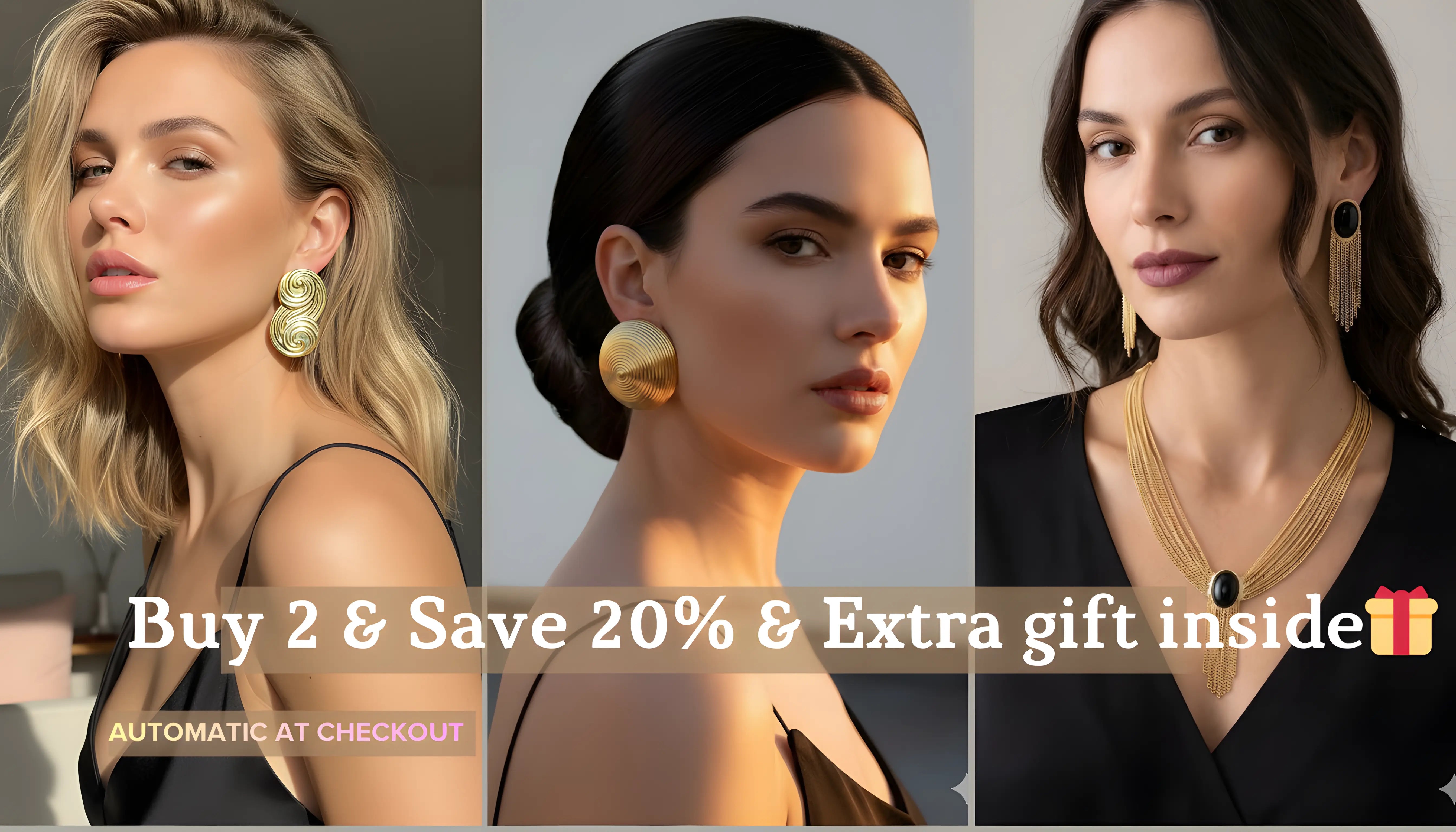 Special offer on textured gold-bold earrings for 2026: Buy two pairs and get 20% discount. Perfect for curated jewelry styling.